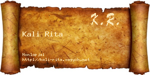 Kali Rita névjegykártya